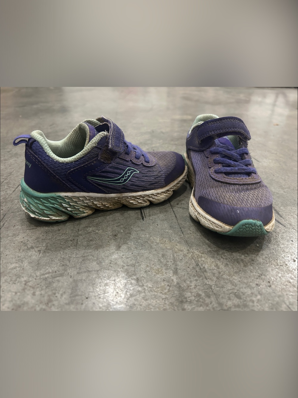 Saucony Purple and Teal Kids Athletic Sneakers